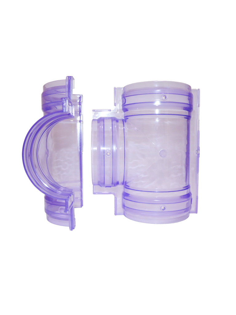 Clear Split PVC Tee 4″ – Alqemma Alraeda